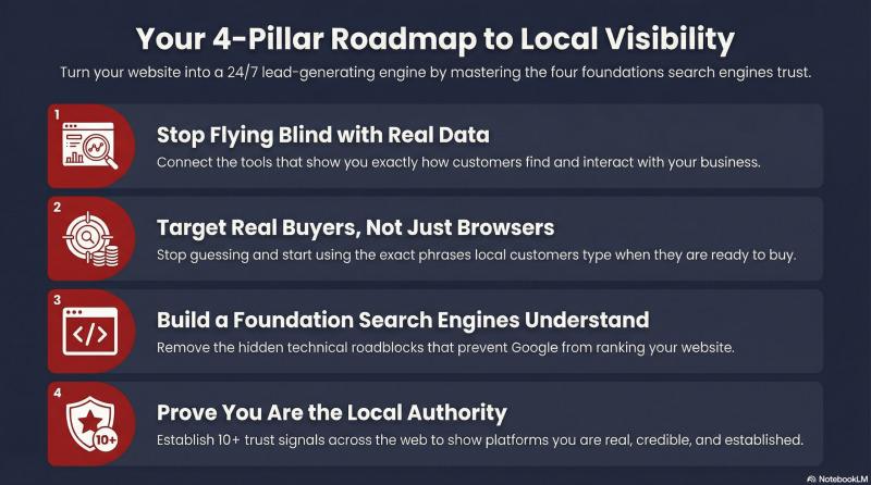 4 pillars for the local SEO course for new business owners