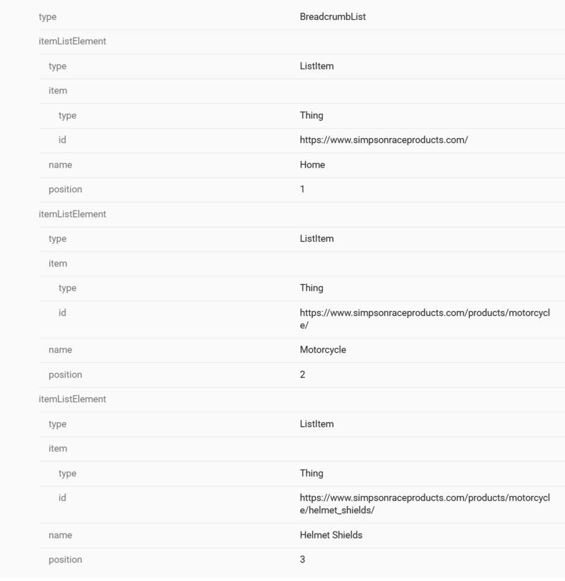 simpson breadcrumb schema verified